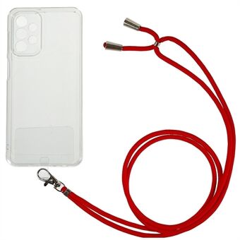 Til Samsung Galaxy A33 5G Fleksibel TPU-telefon Anti-drop etui Transparent bagcover med rund snor