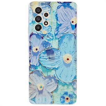IMD Flower Pattern Phone Case til Samsung Galaxy A33 5G, Rhinestone Decor Epoxy TPU Anti-drop Cover