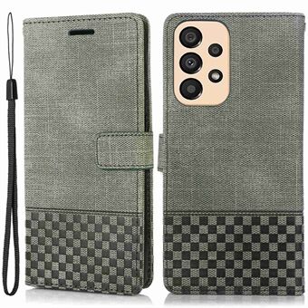 Faldsikkert Flip Wallet-etui til Samsung Galaxy A33 5G, stoftekstur PU-læder RFID-blokerende Mobiltelefon Cover Stand Beskyttende Shell