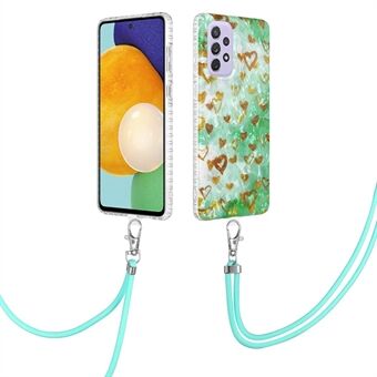 YB IMD Series-15 IMD IML telefoncover til Samsung Galaxy A33 5G, 2,0 mm anti-drop airbag Slidbestandigt TPU etui med snor - BK009