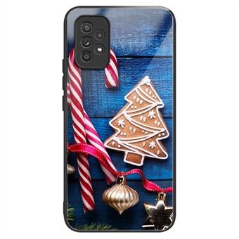 Til Samsung Galaxy A33 5G Julemønsterudskrivning Telefon Bagcover TPU + hærdet glas Drop-sikkert beskyttelsescover