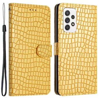 Til Samsung Galaxy A33 5G Lædercover Crocodile Texture Horisontal Stand Wallet Telefonetui med håndstrop