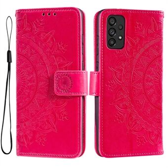 Ridsefast påtrykt Mandala Flower PU læder Stand Telefon Flip Cover Case til Samsung Galaxy A53 5G