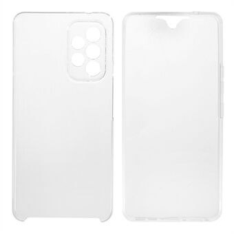 Super Clear 2-i-1 hård pc-bagside+PET-frontcover+TPU Edge Hybrid Mobiltelefoncover Telefonskal til Samsung Galaxy A53 5G