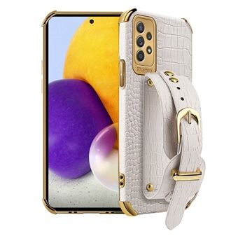 Til Samsung Galaxy A53 5G Moderigtigt beskyttelsestelefoncover Krokodilletekstur Kickstand Galvanisering Præcis udskæring PU-læderbelagt TPU fleksibelt telefoncover