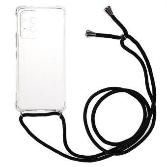 Til Samsung Galaxy A53 5G Fire hjørne Airbag Anti-fald beskyttelse TPU telefontaske med snor
