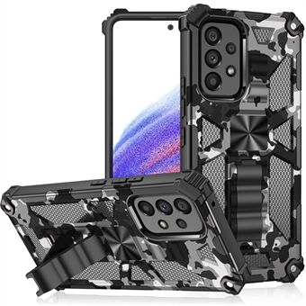 Slankt telefoncover til Samsung Galaxy A53 5G Armor Hybrid PC+TPU stødsikkert camouflagecover med støtteben
