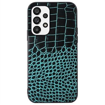 Til Samsung Galaxy A53 5G Crocodile Texture Mobiltelefon taske Ægte okselæder læder coated PC + TPU cover