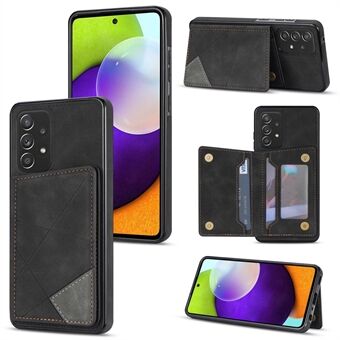 Til Samsung Galaxy A53 5G Card Pocket Kickstand Design Protector Line Splejsning Prægning PU Læder Anti-drop telefontaske