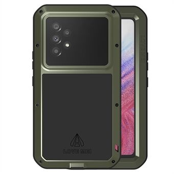 Love MEI Metal + Silikone Hybrid Cover til Samsung Galaxy A53 5G, Anti-drop stødabsorberende støvtæt telefoncover med hærdet glas skærmbeskytter
