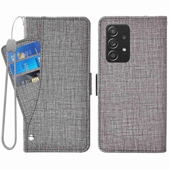 Til Samsung Galaxy A53 5G Jean Cloth Texture Telefon Cover PU Læder Pung Stand Roterende Kort Slot Folio Flip Case