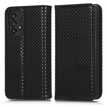Til Samsung Galaxy A53 5G Grid Texture PU Læder Stand Wallet Case Magnetisk Autoabsorberet Folio Flip Telefon Cover