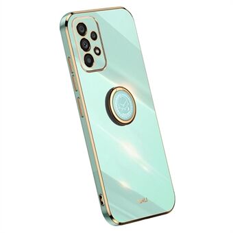XINLI stødsikkert telefoncover til Samsung Galaxy A53 5G, beskyttende TPU-telefoncover Kickstand med galvanisering, gylden Edge