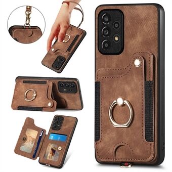 Til Samsung Galaxy A53 5G Card Slot Telefon Case PU Læder+PC+TPU Kickstand RFID Blocking Cover