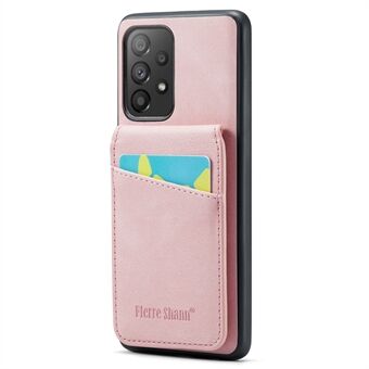 FIERRE SHANN PU-læder+TPU-telefonskal til Samsung Galaxy A53 5G RFID-blokeringskortholder Kickstand-etui