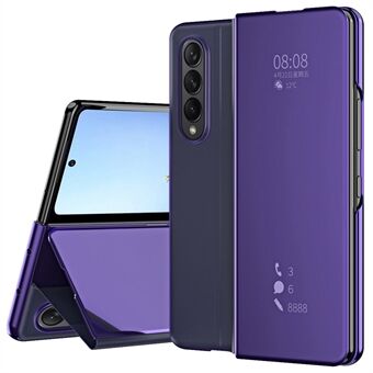 Til Samsung Galaxy Z Fold4 5G PC Spejl Overflade View Window Case Stand Auto-absorberet magnetisk anti-fald telefoncover