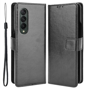 PU-lædertelefontaske til Samsung Galaxy Z Fold4 5G, Crazy Horse Texture Folio Flip Cover med Stand /kortplads