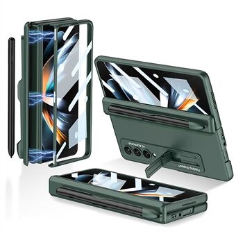 GKK til Samsung Galaxy Z Fold4 5G magnetisk absorptionspenslot Hængsel Kickstand PC-telefontaske med skærmbeskytter i hærdet glas