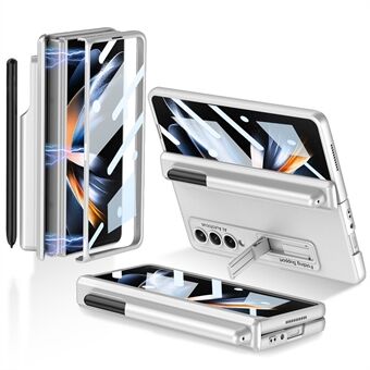 GKK til Samsung Galaxy Z Fold4 5G magnetisk hængsel Kickstand PC-etui Pen Slot Foldeligt telefoncover med hærdet glas skærmfilm
