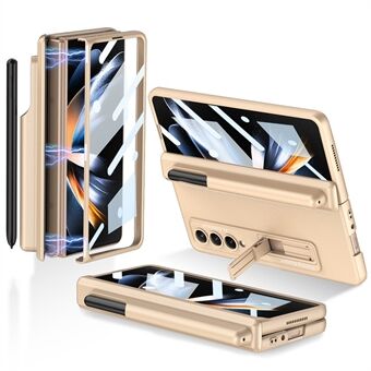 GKK til Samsung Galaxy Z Fold4 5G Magnetisk Hængsel Beskyttelse Telefon Case Kickstand Pen Slot Hard PC Cover (uden skærmbeskytter)
