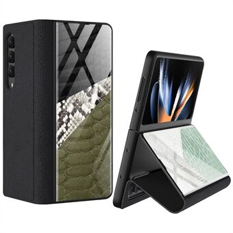 GKK Til Samsung Galaxy Z Fold4 5G Stand Telefon Case Splejsning hærdet glas + PU læder + PC Folio Flip Cover