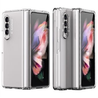 Til Samsung Galaxy Z Fold4 5G sidehængsel hårdt pc-etui Præcis udskæring Lensbeskyttelse Telefoncover med hærdet glasfilm