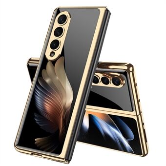 GKK til Samsung Galaxy Z Fold4 5G mønstertrykt foldetelefonetui Hærdet glas + hård pc galvaniseret anti-ridsecover
