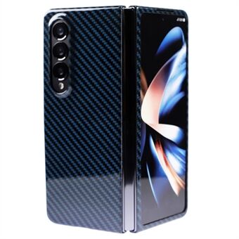 Aramid Fiber Cover til Samsung Galaxy Z Fold4 5G Glossy Carbon Fiber Texture Cell Phone Cover - Glossy Blue