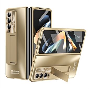Til Samsung Galaxy Z Fold4 5G Stødsikker telefoncover AG Matte PC Kickstand Cover med frontskærmbeskytter