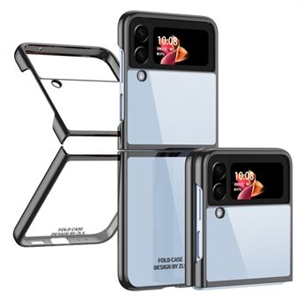 Til Samsung Galaxy Z Flip4 5G Transparent PC Præcis udskæring elektroplade telefoncover Anti-ridsecover
