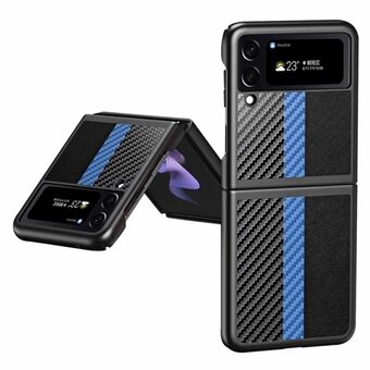 Til Samsung Galaxy Z Flip4 5G Anti-ridse telefoncover Fuld beskyttelse Carbon Fiber Texture Foldetelefoncover