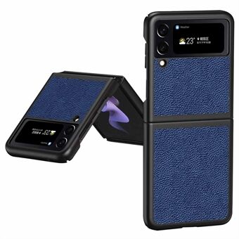 Til Samsung Galaxy Z Flip4 5G Anti-drop telefontaske Litchi Texture PU læderbelagt pc-beskyttende bagcover