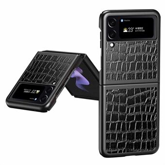 Til Samsung Galaxy Z Flip4 5G Anti-ridse Drop-sikker telefoncover Krokodilletekstur PU-læderbelagt hård pc-bagcover
