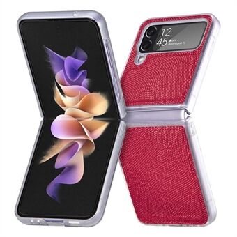Til Samsung Galaxy Z Flip4 5G Anti-ridse telefontaske Tekstur PU læderbelagt PC Folde skridsikkert bagcover