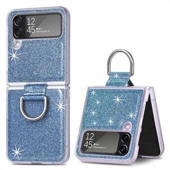 Til Samsung Galaxy Z Flip4 5G Anti-drop Glitter Pailletter telefoncover med Ring i ét stykke hård mobiltelefon foldeetui