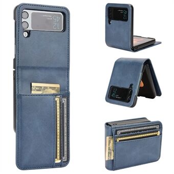 Pungtelefonetui til Samsung Galaxy Z Flip4 5G, PU-lædercover Indvendig PC Foldeskal