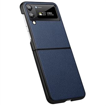 Til Samsung Galaxy Z Flip4 5G Crocodile Texture Protective Cover Litchi læder okselæder læder coated pc Foldning anti-fald mobiltelefon taske