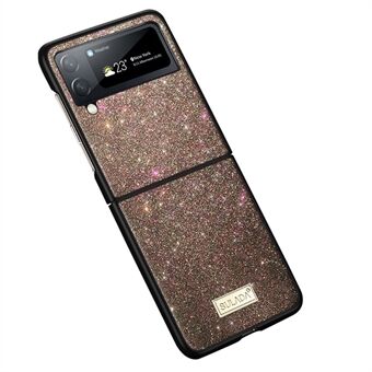 SULADA Til Samsung Galaxy Z Flip4 5G Celebrities-Series Glitter Pailletter Telefoncover Anti-ridse PU lædercoated PC + TPU Hybrid Case