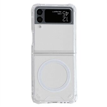 Til Samsung Galaxy Z Flip4 5G Kompatibel med MagSafe Anti-fall telefoncover, blød TPU + gennemsigtig pc-bagside beskyttende mobiltelefoncover