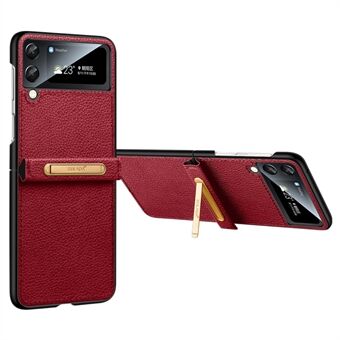 SULADA til Samsung Galaxy Z Flip4 5G Soft Touch PU-læderbelagt PC-bagbeslag Stødstøtte Stødsikkert beskyttende telefoncover