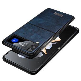 SULADA til Samsung Galaxy Z Flip4 5G PU læderbelagt TPU + PC Anti-fald telefoncover Ridsefast mobiltelefoncover