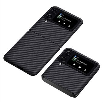 Til Samsung Galaxy Z Flip4 5G Carbon Fiber Texture Aramid Fiber Bagcover Anti-drop Ultra Slim Telefon Cover