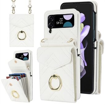 RFID-blokerende telefoncover til Samsung Galaxy Z Flip4 5G, kortholder læder+pc-cover