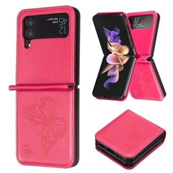 Til Samsung Galaxy Z Flip4 5G Butterfly-telefonetui PU-læder + PC Slim Fit-cover