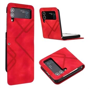 YX0040 til Samsung Galaxy Z Flip4 5G telefoncover PU-læder+pc-mønster påtrykt cover