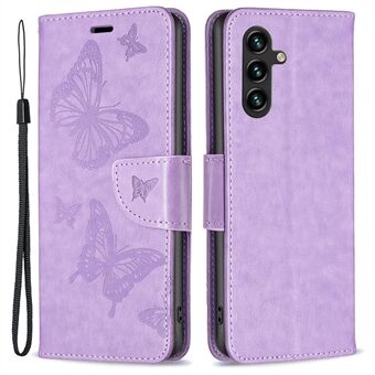 BF Imprinting Pattern Series-4 Flip Wallet Case til Samsung Galaxy A14 5G, PU læder påtrykte sommerfugle Magnetisk anti-ridse telefoncover