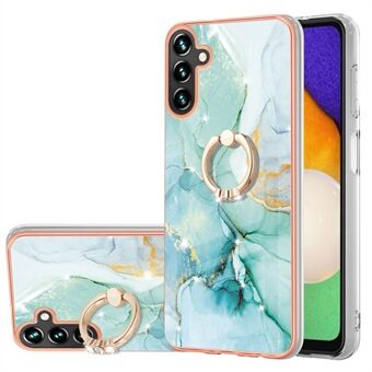 Til Samsung Galaxy A14 5G YB IMD Series-10 Ring Kickstand IMD Marmormønster telefoncover Anti-ridse galvanisering TPU cover