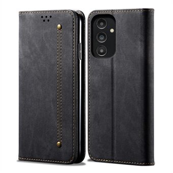 Til Samsung Galaxy A14 5G Jeans Cloth Texture PU Læder Magnetisk Autoabsorberet Telefon Case Pung Stand Cover