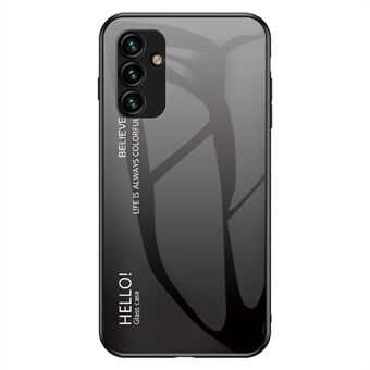 Til Samsung Galaxy A14 5G Gradient Farve Stødsikker telefoncover Hærdet glas Hård PC+Blødt TPU Hybrid Cover