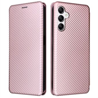 Til Samsung Galaxy A14 5G lædertelefontaske Stand Kortholder Carbon Fiber Texture Beskyttende telefoncover